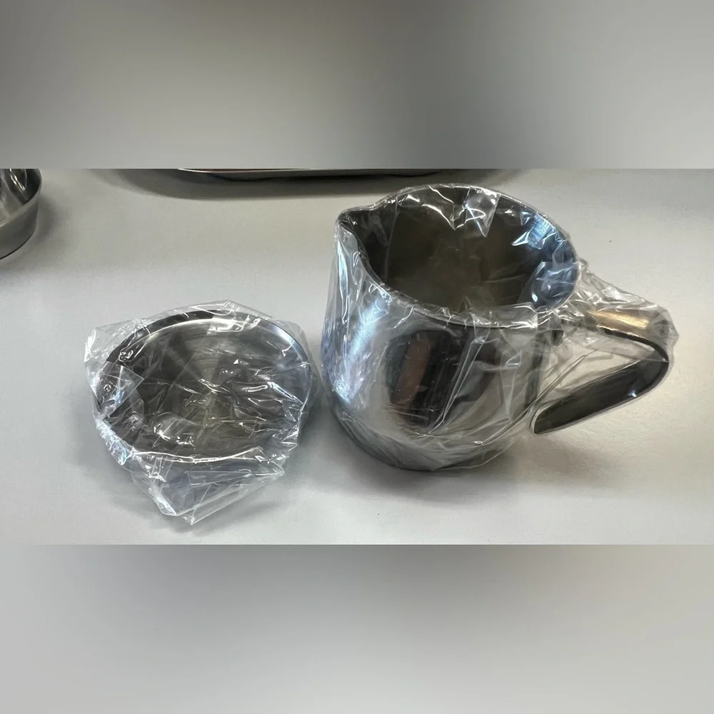 NWT Vintage WMF Cromargan Sugar and Creamer Set with Tray Stainless Steel 18/10